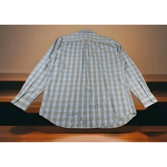 Peter Millar Crown Finish Shirt Men's Size XL Blue Green Long Sleeve Button-Down - Picture 13 of 14